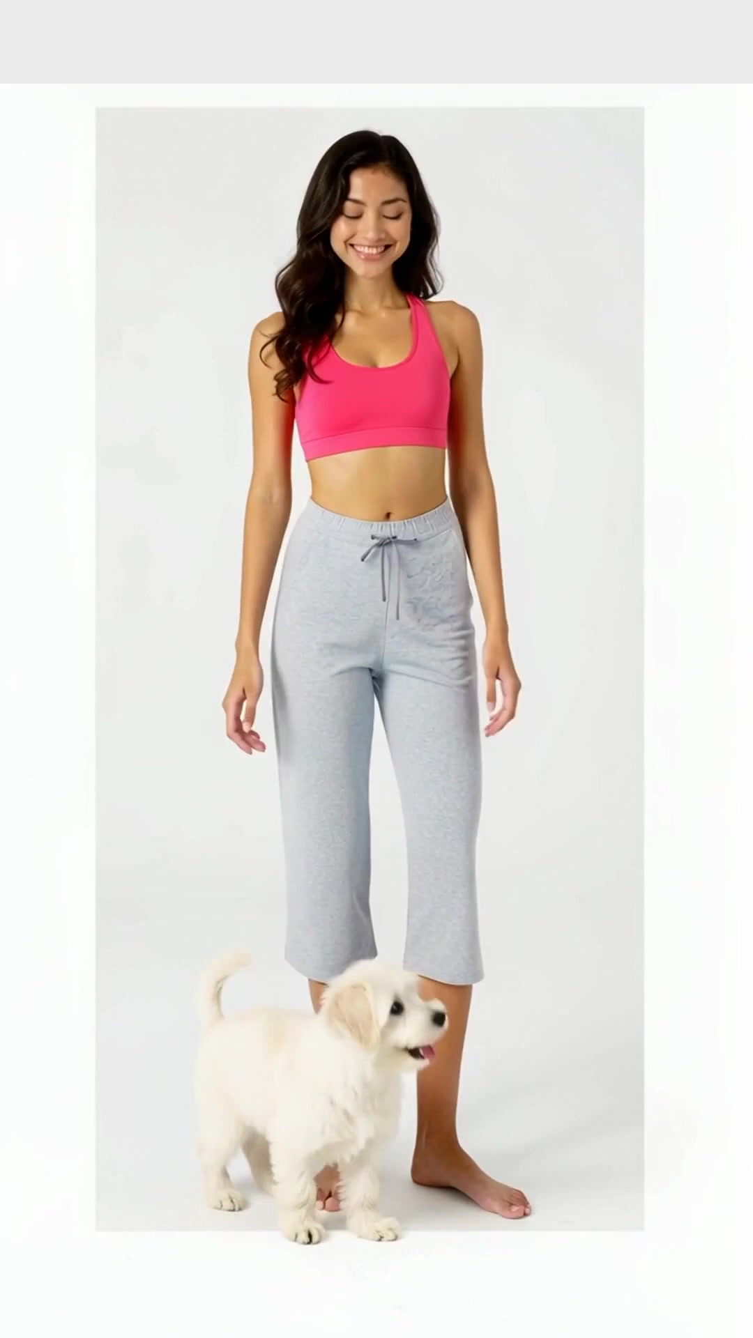 Capri Leggings in Pocket Lounge Adjustable Pants Bwsb059 Heathergray — Pet Parent Athleisure style look